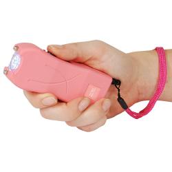 Rechargeable Runt 20,000,000 voltstun gun withflashlight and wrist strap disable pin Pink
